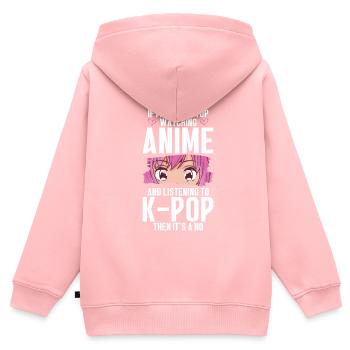 Anime & K-Pop Music Kpop Japanese Manga Otaku - Kinder Premium Organic Zip Hoodie - Rosa - Hinten - AI Model Kid Female (0cm)