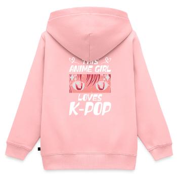 Anime & K-Pop Music Kpop Japanese Manga Otaku - Kinder Premium Organic Zip Hoodie - Rosa - Hinten - AI Model Kid Female (0cm)
