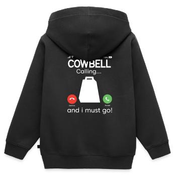 Kuhglocke Mehr Cowbell-Vintager - Kinder Premium Organic Zip Hoodie - Schwarz - Hinten - AI Model Kid Male (0cm)