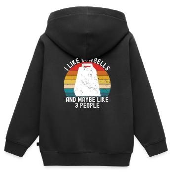 Kuhglocke Mehr Cowbell-Vintager - Kinder Premium Organic Zip Hoodie - Schwarz - Hinten - AI Model Kid Male (0cm)