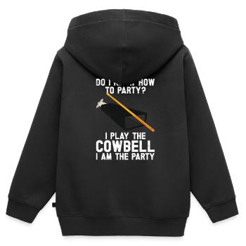 Kuhglocke Mehr Cowbell-Vintager - Kinder Premium Organic Zip Hoodie - Schwarz - Hinten - AI Model Kid Male (0cm)