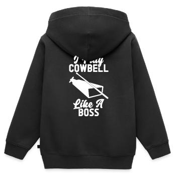 Kuhglocke Mehr Cowbell-Vintager - Kinder Premium Organic Zip Hoodie - Schwarz - Hinten - AI Model Kid Male (0cm)