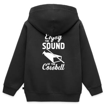 Kuhglocke Mehr Cowbell-Vintager - Kinder Premium Organic Zip Hoodie - Schwarz - Hinten - AI Model Kid Male (0cm)