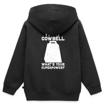 Kuhglocke Mehr Cowbell-Vintager - Kinder Premium Organic Zip Hoodie - Schwarz - Hinten - AI Model Kid Male (0cm)
