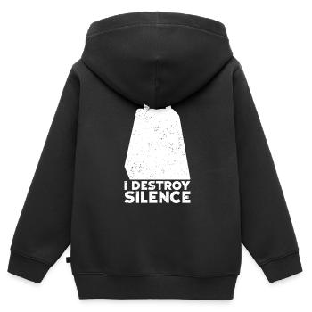 Kuhglocke Mehr Cowbell-Vintager - Kinder Premium Organic Zip Hoodie - Schwarz - Hinten - AI Model Kid Male (0cm)