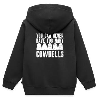 Kuhglocke Mehr Cowbell-Vintager - Kinder Premium Organic Zip Hoodie - Schwarz - Hinten - AI Model Kid Male (0cm)