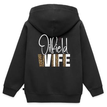 Ölfeldarbeiter Rig Roughneck Ölfeldfrau - Kinder Premium Organic Zip Hoodie - Schwarz - Hinten - AI Model Kid Male (0cm)