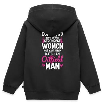 Ölfeldarbeiter Rig Roughneck Ölfeldfrau - Kinder Premium Organic Zip Hoodie - Schwarz - Hinten - AI Model Kid Male (0cm)