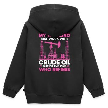 Ölfeldarbeiter Rig Roughneck Ölfeldfrau - Kinder Premium Organic Zip Hoodie - Schwarz - Hinten - AI Model Kid Male (0cm)