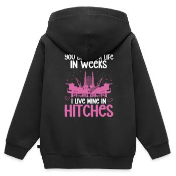 Ölfeldarbeiter Rig Roughneck Ölfeldfrau - Kinder Premium Organic Zip Hoodie - Schwarz - Hinten - AI Model Kid Male (0cm)