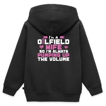 Ölfeldarbeiter Rig Roughneck Ölfeldfrau - Kinder Premium Organic Zip Hoodie - Schwarz - Hinten - AI Model Kid Male (0cm)