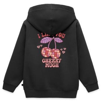 Retro Groovy 70's Valentine's Day Hearts Couple - Kids Premium Organic Zip-up Hoodie - black - Back - AI Model Kid Male (0cm)