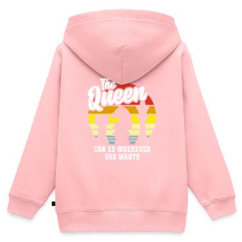 Pièces De Joueur D’échecs Chess Lover Fille - Sweat Premium à capuche zippé enfant bio - rose - Dos - AI Model Kid Female (0cm)