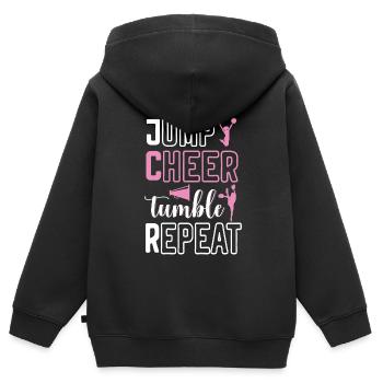 Cheerleadermädchen Cheerleading Jubel Jugend - Kinder Premium Organic Zip Hoodie - Schwarz - Hinten - AI Model Kid Male (0cm)