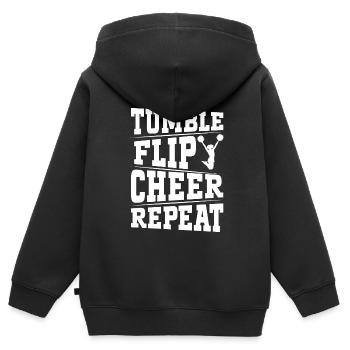 Cheerleadermädchen Cheerleading Jubel Jugend - Kinder Premium Organic Zip Hoodie - Schwarz - Hinten - AI Model Kid Male (0cm)