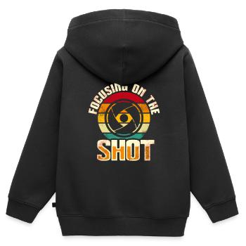 Fotografie -Fotoshooting Für Fotokamera. - Kinder Premium Organic Zip Hoodie - Schwarz - Hinten - AI Model Kid Male (0cm)