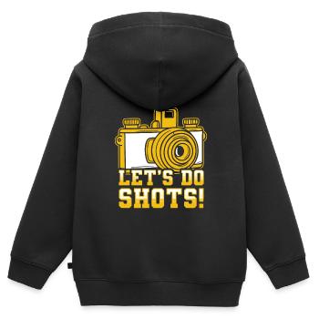 Fotografie -Fotoshooting Für Fotokamera. - Kinder Premium Organic Zip Hoodie - Schwarz - Hinten - AI Model Kid Male (0cm)