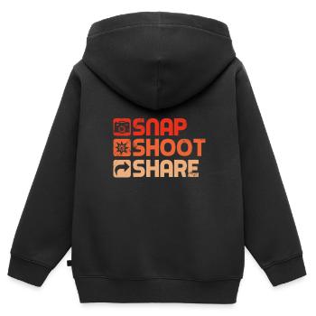 Fotografie -Fotoshooting Für Fotokamera. - Kinder Premium Organic Zip Hoodie - Schwarz - Hinten - AI Model Kid Male (0cm)