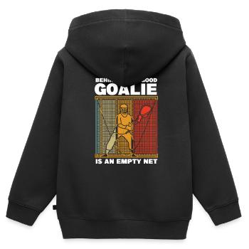 Lacrosse Goalkeeper Lacrosse Gloves Glue Loose - Kids Premium Organic Zip-up Hoodie - black - Back - AI Model Kid Male (0cm)