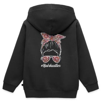Hairstylist Hair Salon Kosmetologie - Kinder Premium Organic Zip Hoodie - Schwarz - Hinten - AI Model Kid Male (0cm)