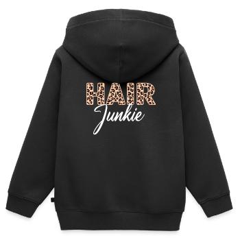 Hairstylist Hair Salon Kosmetologie - Kinder Premium Organic Zip Hoodie - Schwarz - Hinten - AI Model Kid Male (0cm)