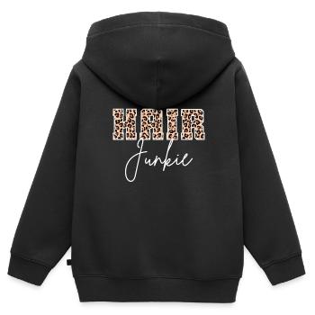 Hairstylist Hair Salon Kosmetologie - Kinder Premium Organic Zip Hoodie - Schwarz - Hinten - AI Model Kid Male (0cm)