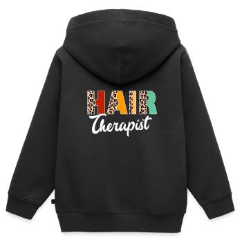 Hairstylist Hair Salon Kosmetologie - Kinder Premium Organic Zip Hoodie - Schwarz - Hinten - AI Model Kid Male (0cm)