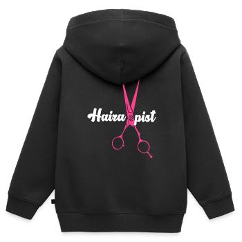 Hairstylist Hair Salon Kosmetologie - Kinder Premium Organic Zip Hoodie - Schwarz - Hinten - AI Model Kid Male (0cm)