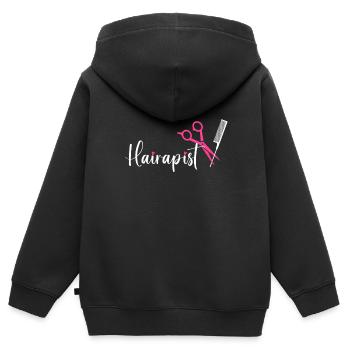 Hairstylist Hair Salon Kosmetologie - Kinder Premium Organic Zip Hoodie - Schwarz - Hinten - AI Model Kid Male (0cm)