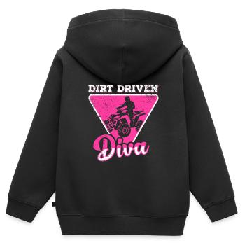 Quadgirl ATV 4 Wheeler Off Roading Lover - Kinder Premium Organic Zip Hoodie - Schwarz - Hinten - AI Model Kid Male (0cm)