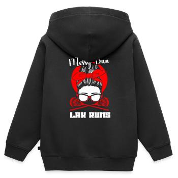 Lacrosse Girl Lax Girl Spieler Frauen - Kinder Premium Organic Zip Hoodie - Schwarz - Hinten - AI Model Kid Male (0cm)