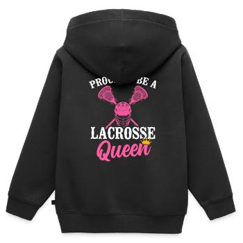 Lacrosse Girl Lax Girl Player Women - Kids Premium Organic Zip-up Hoodie - black - Back - AI Model Kid Male (0cm)