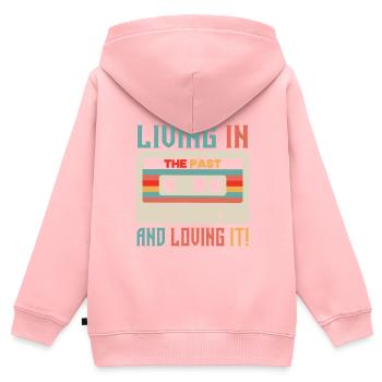 Fille garçon enfants 70 s 80 s 90 s Disco Costume tenue - Sweat Premium à capuche zippé enfant bio - rose - Dos - AI Model Kid Female (0cm)
