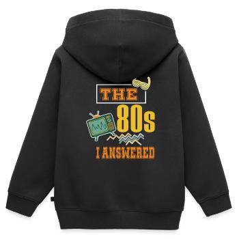 Fille garçon enfants 70 s 80 s 90 s Disco Costume tenue - Sweat Premium à capuche zippé enfant bio - noir - Dos - AI Model Kid Male (0cm)