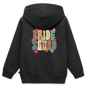Groovy Braut Hochzeitsfeier Brautblumenblumen - Kinder Premium Organic Zip Hoodie - Schwarz - Hinten - AI Model Kid Male (0cm)