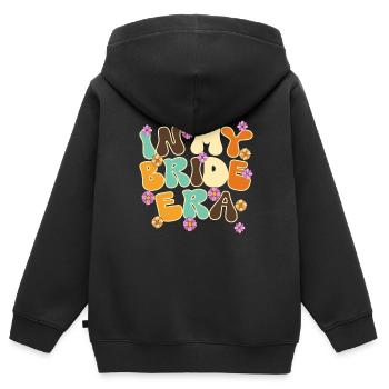 Groovy Braut Hochzeitsfeier Brautblumenblumen - Kinder Premium Organic Zip Hoodie - Schwarz - Hinten - AI Model Kid Male (0cm)
