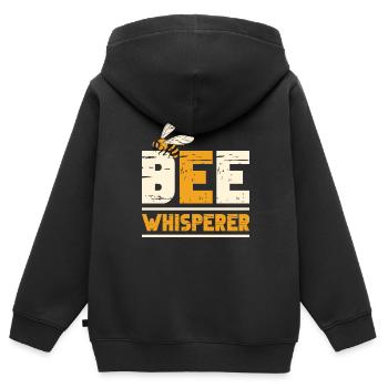 Honigbienenwebeke Hive Imkere Wabe - Kinder Premium Organic Zip Hoodie - Schwarz - Hinten - AI Model Kid Male (0cm)
