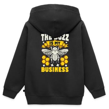Honigbienenwebeke Hive Imkere Wabe - Kinder Premium Organic Zip Hoodie - Schwarz - Hinten - AI Model Kid Male (0cm)