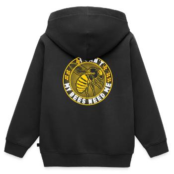 Honigbienenwebeke Hive Imkere Wabe - Kinder Premium Organic Zip Hoodie - Schwarz - Hinten - AI Model Kid Male (0cm)