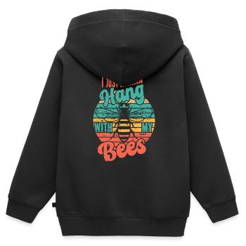 Honey Bee Webeke Hive Beekeeper Honeycomb - Kids Premium Organic Zip-up Hoodie - black - Back - AI Model Kid Male (0cm)