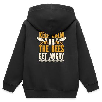 Honigbienenwebeke Hive Imkere Wabe - Kinder Premium Organic Zip Hoodie - Schwarz - Hinten - AI Model Kid Male (0cm)