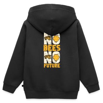 Honigbienenwebeke Hive Imkere Wabe - Kinder Premium Organic Zip Hoodie - Schwarz - Hinten - AI Model Kid Male (0cm)