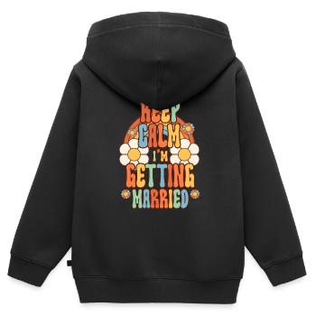 Dedicated friends engagement bride - Kids Premium Organic Zip-up Hoodie - black - Back - AI Model Kid Male (0cm)