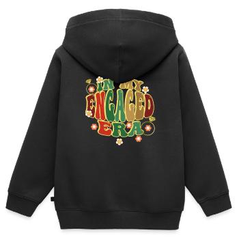 Dedicated friends engagement bride - Kids Premium Organic Zip-up Hoodie - black - Back - AI Model Kid Male (0cm)