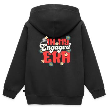 Dedicated friends engagement bride - Kids Premium Organic Zip-up Hoodie - black - Back - AI Model Kid Male (0cm)