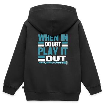 Clarinettiste Clarinette Jouant de la basse - Sweat Premium à capuche zippé enfant bio - noir - Dos - AI Model Kid Male (0cm)