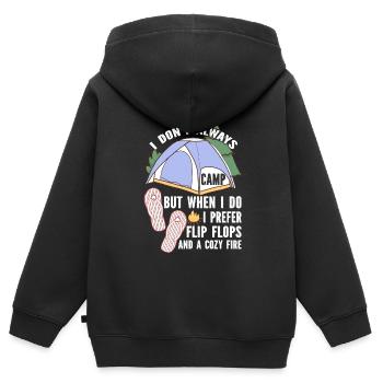 Camping Flip Flops Camper Natur Outdoor - Kinder Premium Organic Zip Hoodie - Schwarz - Hinten - AI Model Kid Male (0cm)