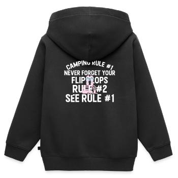 Camping Flip Flops Camper Natur Outdoor - Kinder Premium Organic Zip Hoodie - Schwarz - Hinten - AI Model Kid Male (0cm)