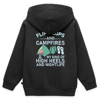 Camping Flip Flops Camper Natur Outdoor - Kinder Premium Organic Zip Hoodie - Schwarz - Hinten - AI Model Kid Male (0cm)