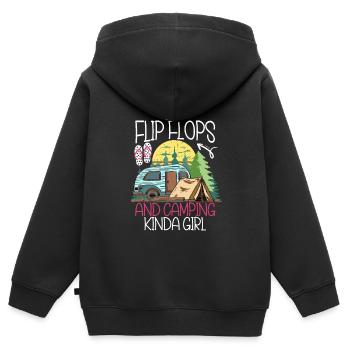 Camping Flip Flops Camper Natur Outdoor - Kinder Premium Organic Zip Hoodie - Schwarz - Hinten - AI Model Kid Male (0cm)